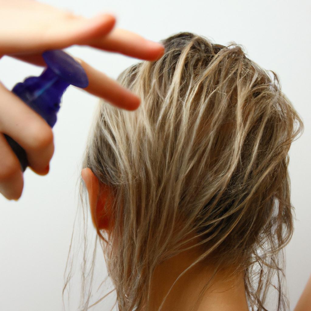 Person applying shampoo to hair